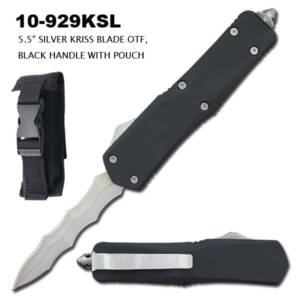 10-929KSL  9" OVERALL OTF KNIFE WITH SHEATH KRIS BLADE