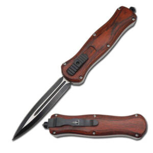 153WB   WOOD HANDLED OTF KNIFE