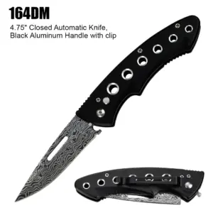164DM AUTOMATIC OPENING DAMASCUS KNIFE