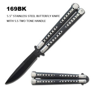 5.5" BLACK BUTTERFLY KNIFE 169BK