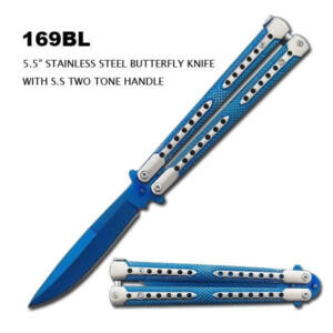 169BL 5.5"BLUE BUTTERFLY KNIFE