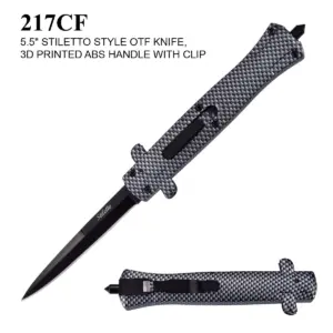 217CF    5.5" STILETTO STYLE OTF AUTO KNIFE