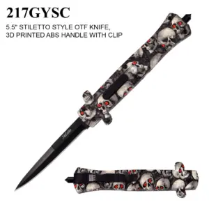217GYSC   5.5" STILETTO STYLE OTF AUTO KNIFE