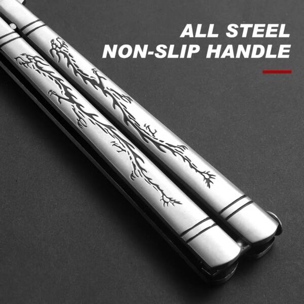 233SL STAINLESS STEEL BUTTERFLY KNIFE DRAGON - Image 3