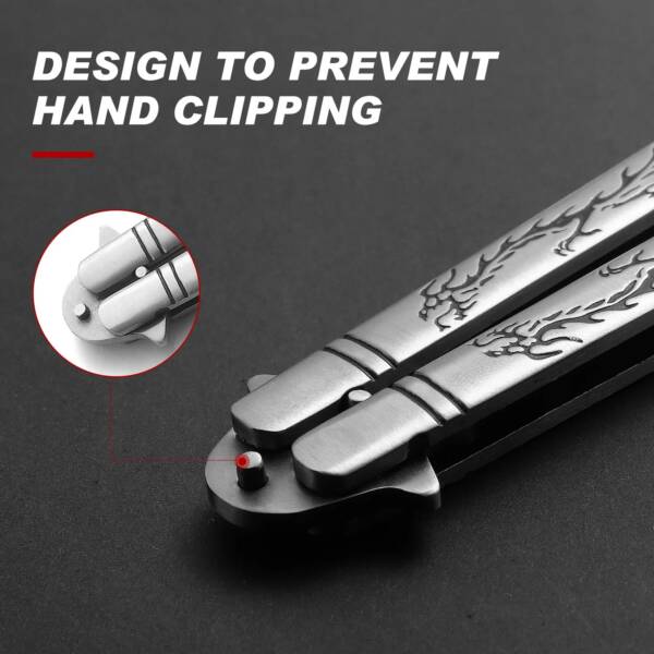 233SL STAINLESS STEEL BUTTERFLY KNIFE DRAGON - Image 2