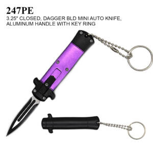 247PE 3" PURPLE MINI OTF W/ KEY RING