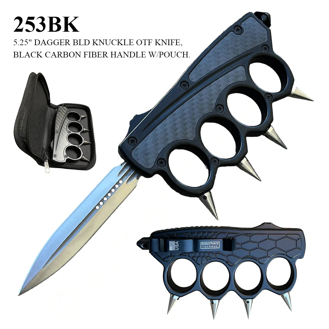 NCC Knives Grapnel Spiked Knuckle - Black Aluminum