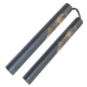 801 B NUNCHUCKS FOAM PADDED DRAGON DESIGN