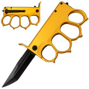 B-159GD-T Gold Trench Knife Tanto Blade