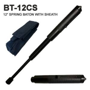 BT-12CS 12" SPRING BATON WITH SHEATH STAINLESS STEEL