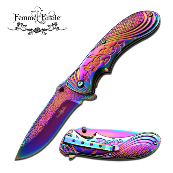 FF-A008RB FEMME FATALE SPRING ASSISTED KNIFE 4" CLOSED