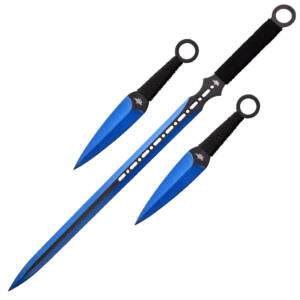 FM 644BL  28" FANTASY SWORD AND 6" THROWER SET WITH SHEATH