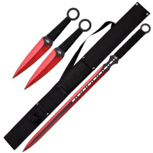 FM 644RD FANTASY MASTER 28" FANTASY SWORD AND 6" THROWER SET WITH SHEATH
