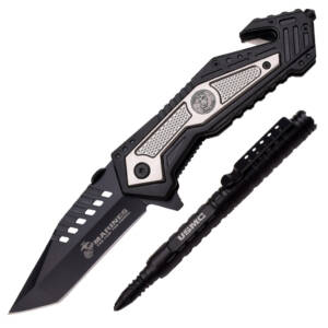 M 4001BK  USMC BY ELITE TACTICAL MANUAL FOLDING KNIFE