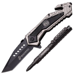 M 4001GY USMC BY ELITE TACTICAL SPRING ASSISTED KNIFE