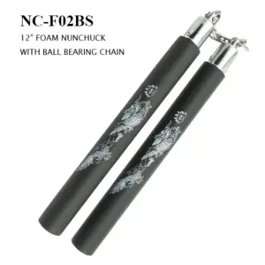 NC-F02BS BLACK FOAM NUNCHUCKS WITH DRAGON SYMBOL