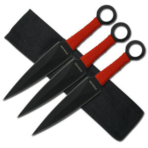 RC 086R-3 6.5" RED THROWING KNIFE SET OF 3