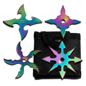RC 107-4R    2.5" RAINBOW THROWING STAR SET OF 4