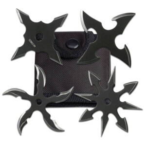 RC 107-4B  2.5" BLACK THROWING STAR SET OF 4