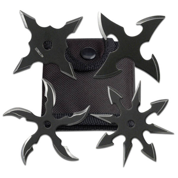 RC 107-4B  2.5" BLACK THROWING STAR SET OF 4