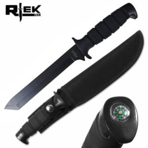 RT 360-B 12" HUNTING SURVIVAL KNIFE WITH SHEATH & COMPASS