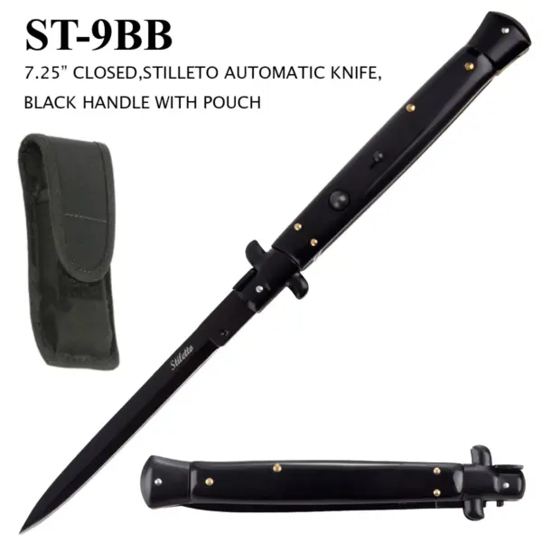 ST-9BB - 13" Overall, Stiletto Style Switch Blade Knife
