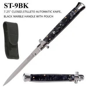 ST-9BK - 13" Overall, Stiletto Style Switch Blade Knife