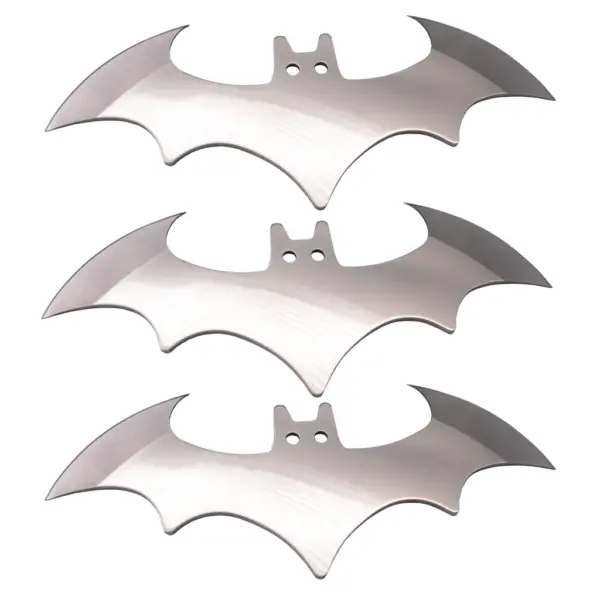 T-2493-SL-3  Bat Throwing Knife w/case 3 piece set (STAINLESS)