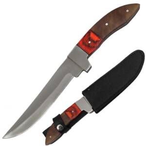 TH 124-WD 10" MULTICOLOR WOOD HANDLE HUNTING KNIFE