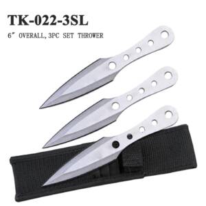TK-022-3SL    3 PC STAINLESS THROWING KNIFE SET