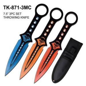 TK-871-3MC 7.5" 3 PIECE THROWING KNIFE SET