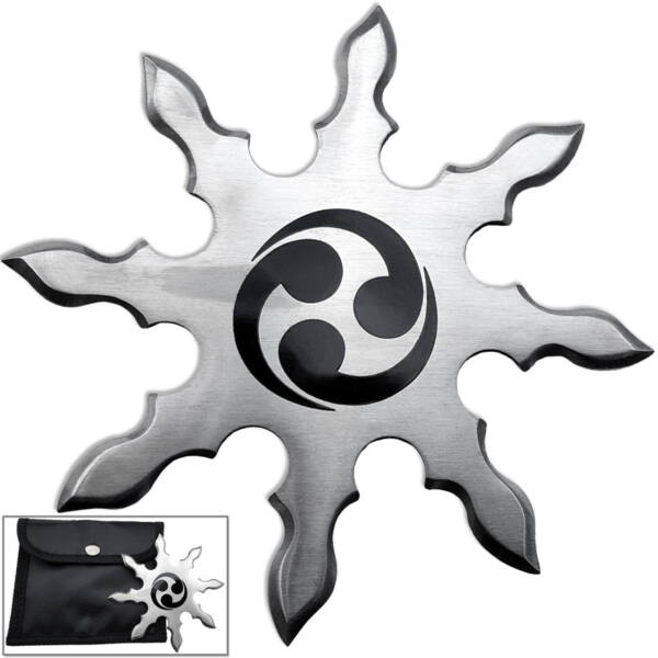 TK048 Shinobi Ninja Star Triple Fireball 8 Point Double Curving Edges