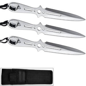 TK9121-80AS3 - Night Raider Knife Set Double Edged 8in Throwing Knives 3pcs