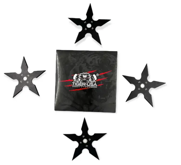 TS-9111-BK-4   4" 5 Point Throwing Star Set Ninja Shuriken - Image 3