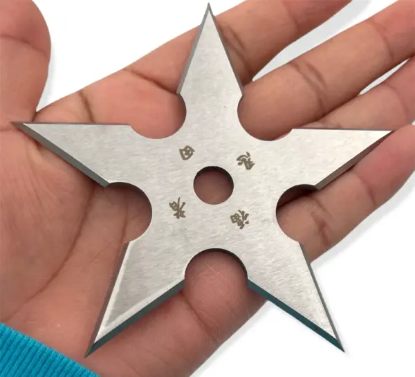 TS-9111-SL-4   4" 5 Point Throwing Star Set Ninja Shuriken - Image 2