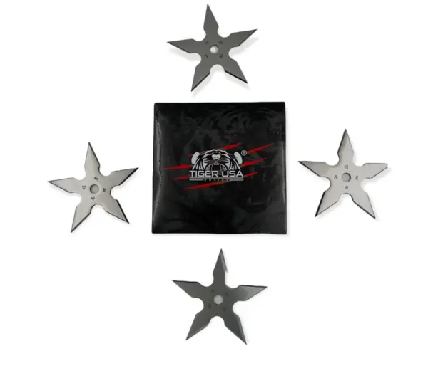 TS-9111-SL-4   4" 5 Point Throwing Star Set Ninja Shuriken - Image 4