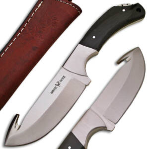 WD-9412  WHITE DEER Guthook Ranger Series J2 Steel Skinner Knife Buffalo Horn Grip