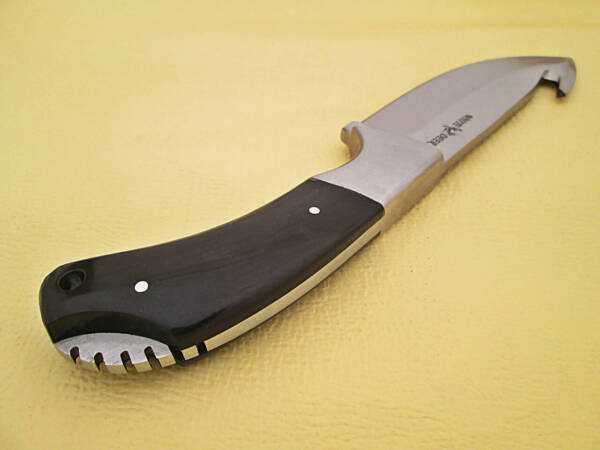 WD-9412  WHITE DEER Guthook Ranger Series J2 Steel Skinner Knife Buffalo Horn Grip - Image 4