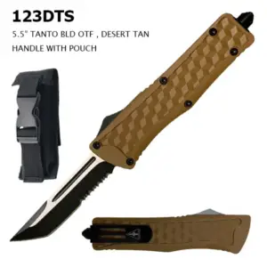 Cubed Tan OTF knife