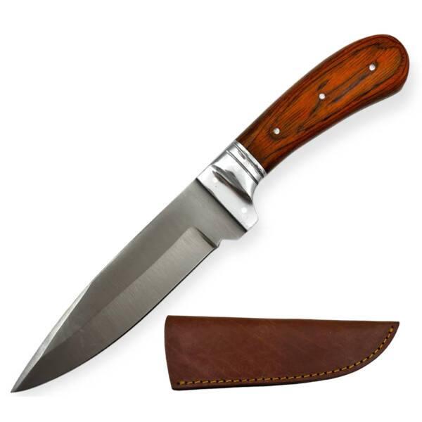 PC-124  9" WOOD HANDLED HUNTING KNIFE