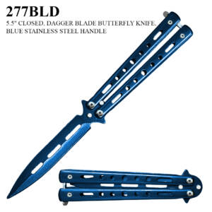 BLUE BLADED BUTTERFLY KNIFE