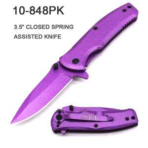 10-848PK - EliteEdge 3.5" Closed Spring Assisted Knife Purple