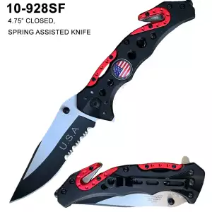 10-928SF - Spring Assisted Knife USA Flag