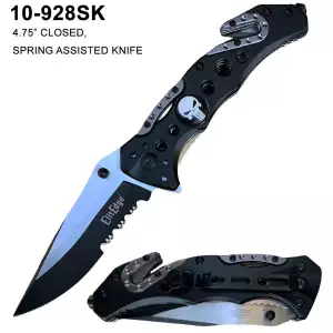 10-928SK - ElitEdge Spring Assisted Knife Skull