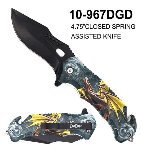 10-967DGD - 4.75" Spring Assisted Dragon Knife