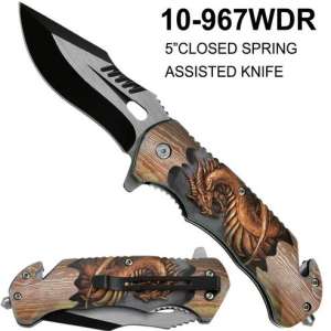 10-967WDR - 5" Spring Assisted Knife Dragon