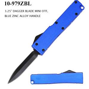 W10-979BL - 3.25" Mini OTF Knife Blue