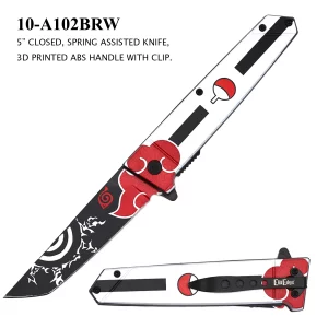 10-A102BRW - ElitEdge Spring Assisted Samurai Style Pocket Knife