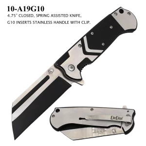 10-A19G10 - ElitEdge Spring Assisted Sheeps Foot Pocket Knife