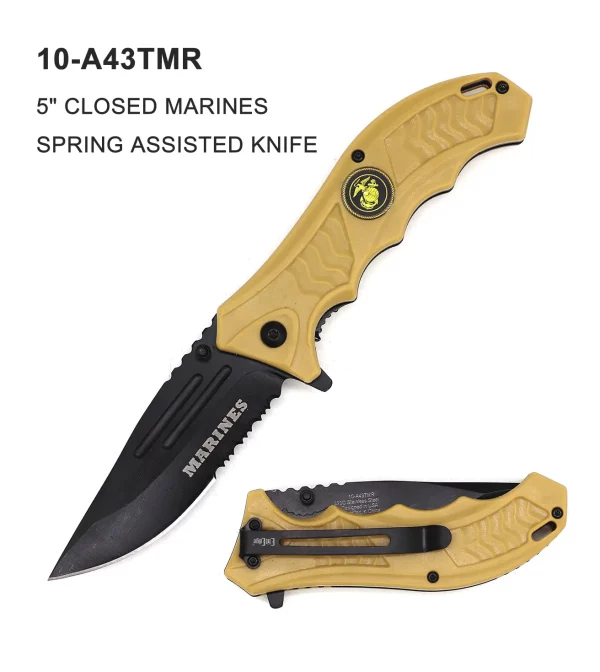 10-A43TMR - 5" Spring Assisted Marines Knife